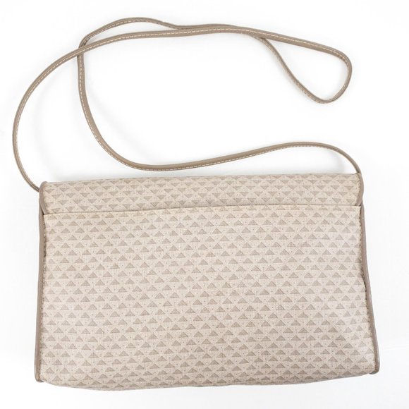 Vintage 80s Coated Canvas Leather Crossbody Bag - Picture 5 of 13